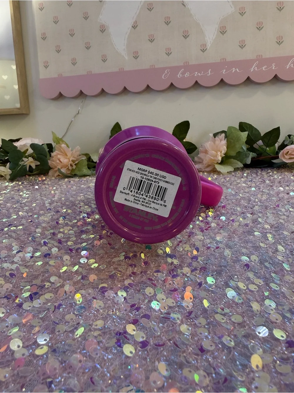 NWT Stanley 40 oz Quencher H2.0 FlowState Tumbler in “Punch Shimmer” 🩷✨ - Picture 7 of 9